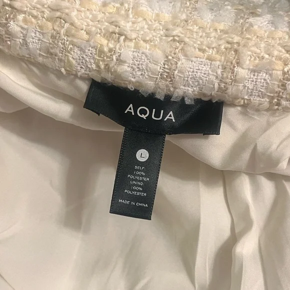 Aqua for Bloomingdale’s Cream Tweed Plaid Blazer - Picture 5 of 5